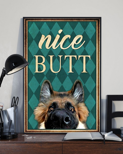 German Shepherd Nice Butt Funny Poster Dog Loves Vintage Room Home Decor Wall Art Gifts Idea - Mostsuit