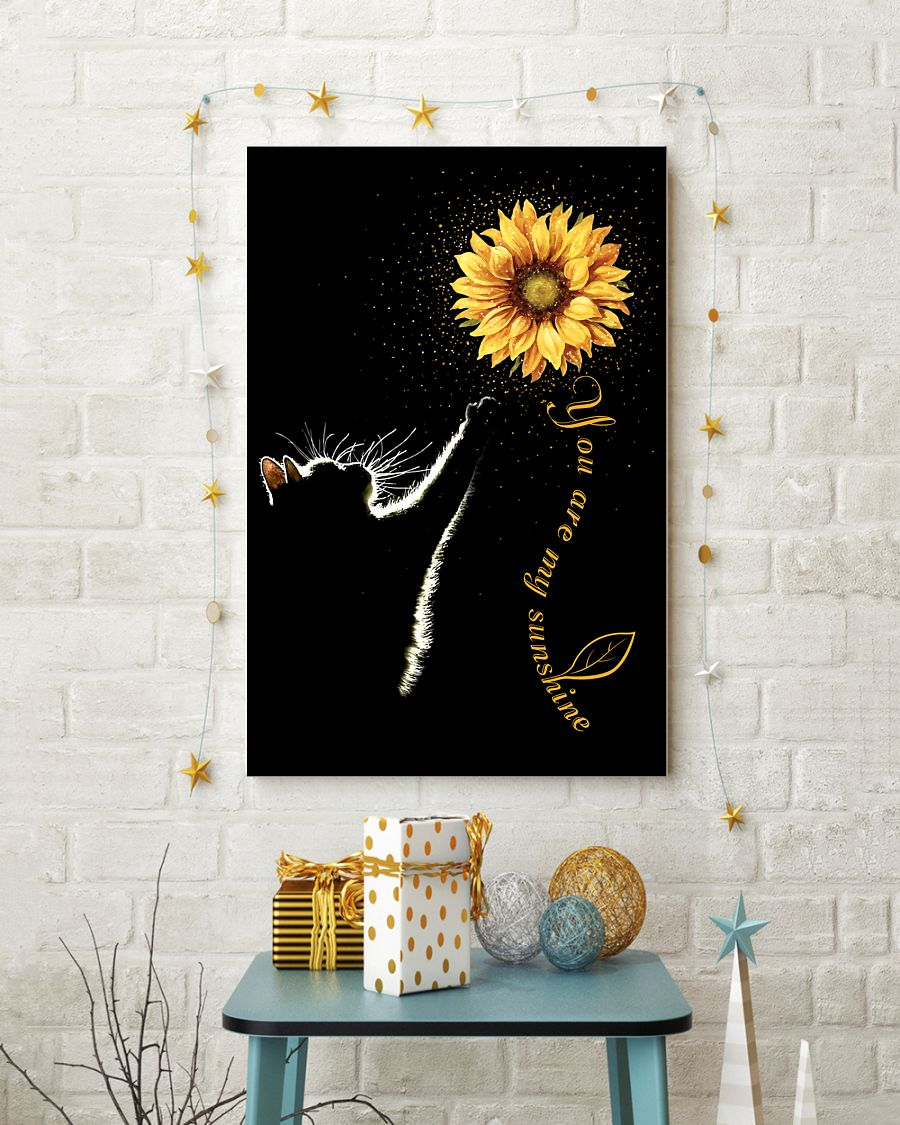 Personalized Sunflowers Cat Art Print Custom Cat Poster Cat 