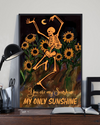 Dancing Skeleton Sunflower Canvas Prints You Are My Sunshine Vintage Wall Art Gifts Vintage Home Wall Decor Canvas - Mostsuit