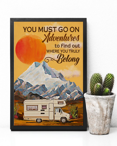 Camping Travel RV Car Poster You Must Go On Adventures Vintage Room Home Decor Wall Art Gifts Idea - Mostsuit
