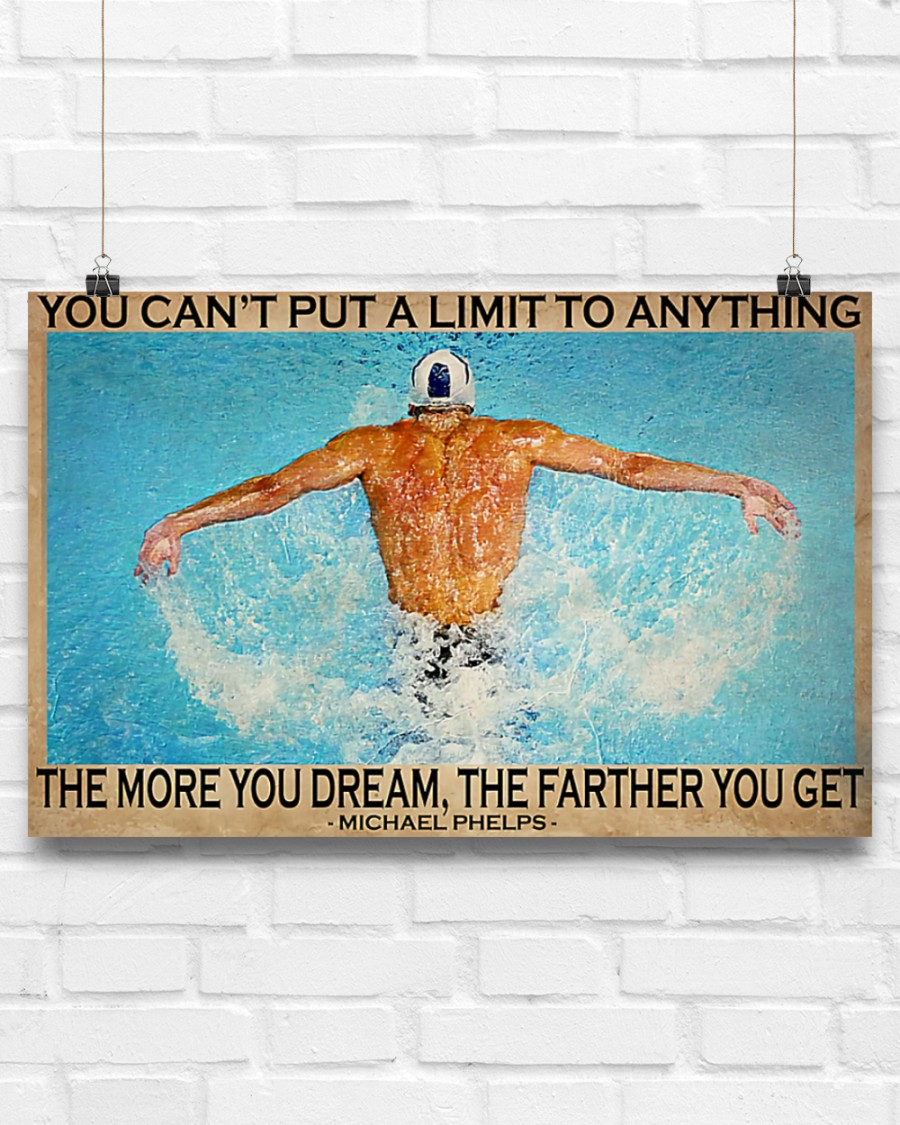Swimming The More You Dream The Farther You Get Canvas Prints Swimmer Wall Art Gifts Vintage Home Wall Decor Canvas - Mostsuit