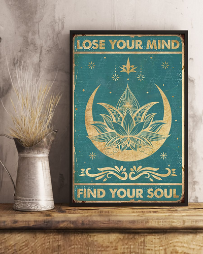 Lotus Canvas Prints Lose Your Mind Find Your Soul Vintage Wall Art Gifts Vintage Home Wall Decor Canvas - Mostsuit