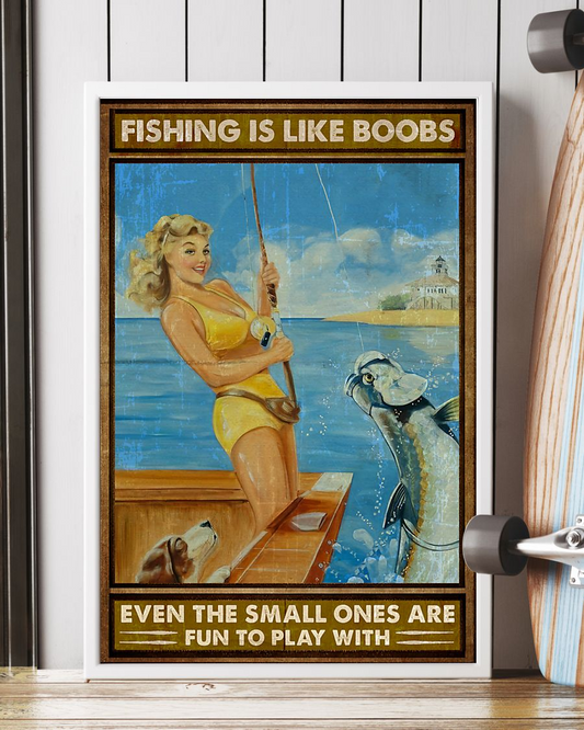 Fishing Is Like Boobs Canvas Prints Vintage Wall Art Gifts Vintage Home Wall Decor Canvas - Mostsuit