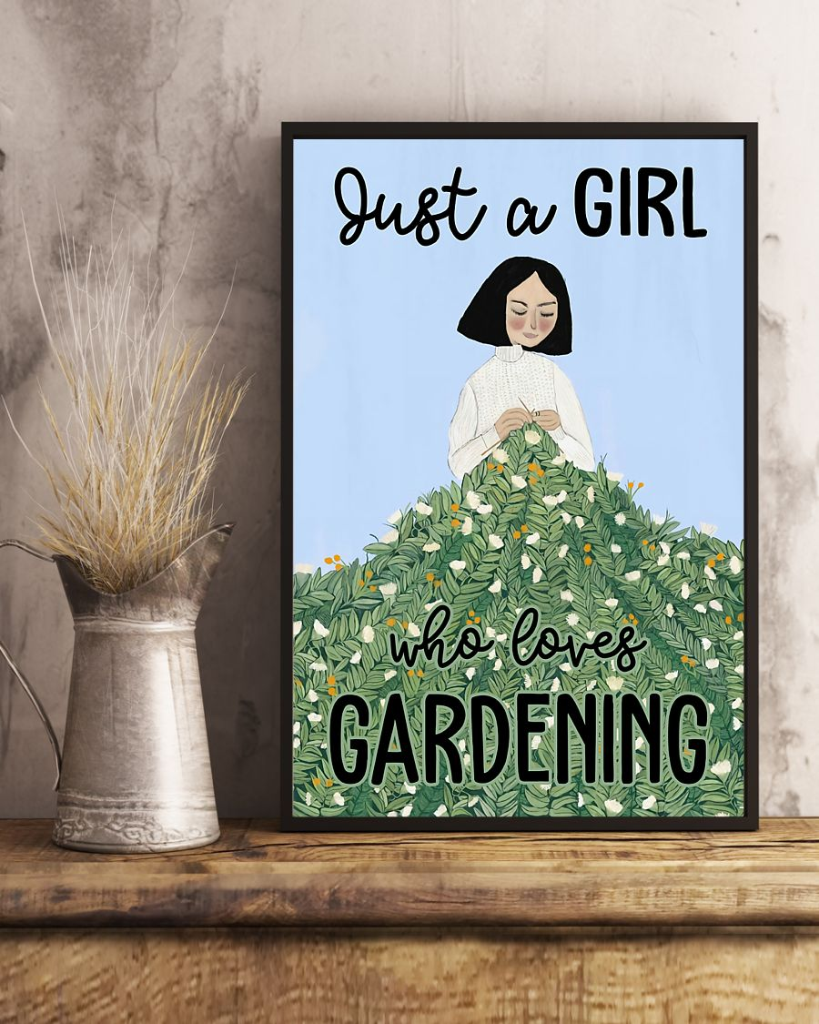 Gardener Garden Loves Poster Just A Girl Who Loves Gardening Vintage Room Home Decor Wall Art Gifts Idea - Mostsuit