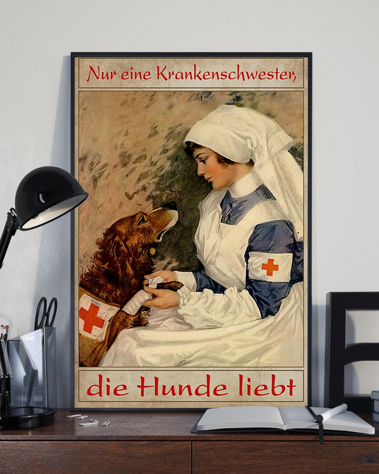 Just A Nurse Who Loves Dogs Poster Vintage Room Home Decor Wall Art Gifts Idea - Mostsuit