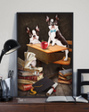 Bulldog And Book Poster Dog Books Loves Vintage Room Home Decor Wall Art Gifts Idea - Mostsuit