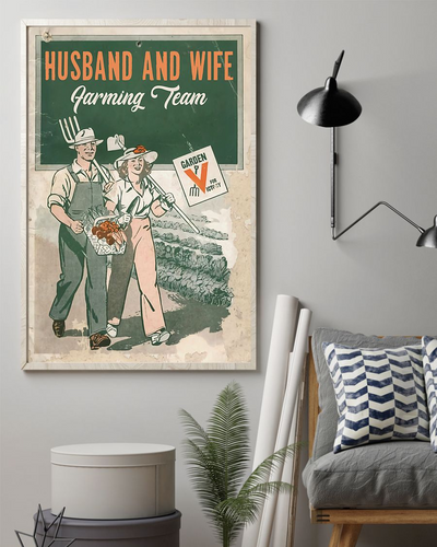 Husband And Wife Farming Team Poster Vintage Room Home Decor Wall Art Gifts Idea - Mostsuit