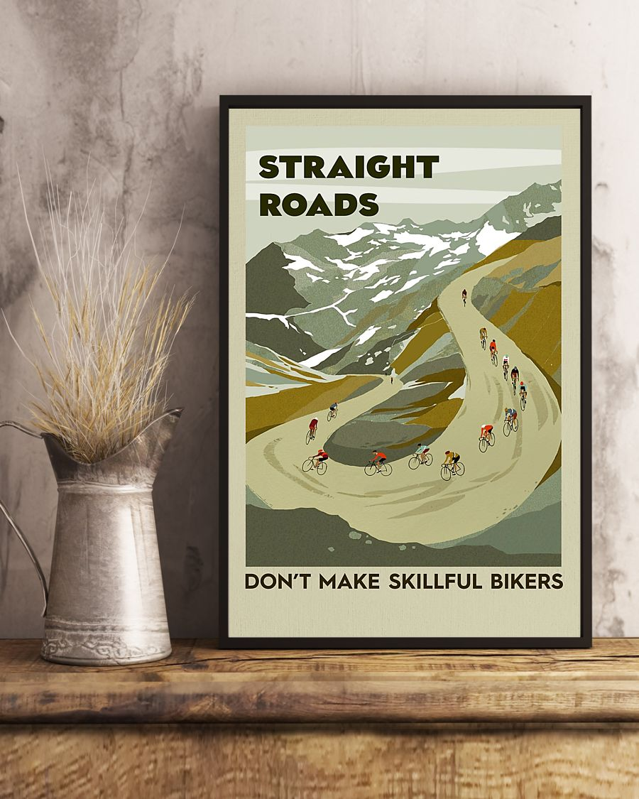 Cycling Canvas Prints Straight Roads Don't Make Skillful Bikers Vintage Wall Art Gifts Vintage Home Wall Decor Canvas - Mostsuit