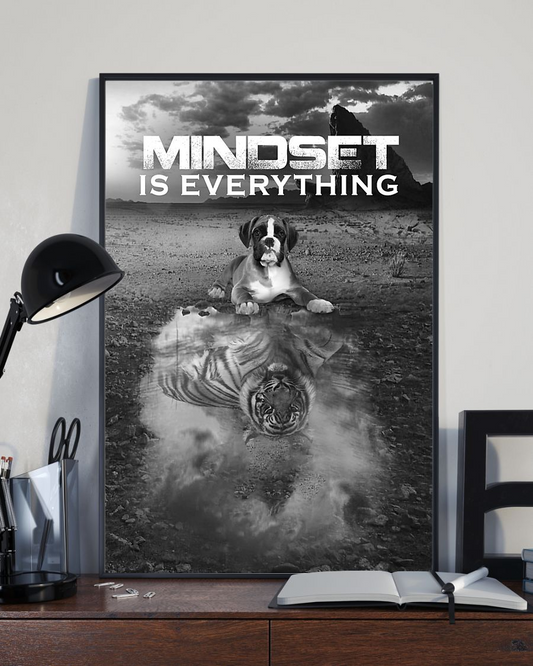 Boxer Tiger Reflection Poster Mindset Is Everything Vintage Room Home Decor Wall Art Gifts Idea - Mostsuit