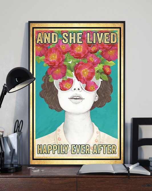 Gardening Poster And She Lived Happily Ever After Vintage Room Home Decor Wall Art Gifts Idea - Mostsuit