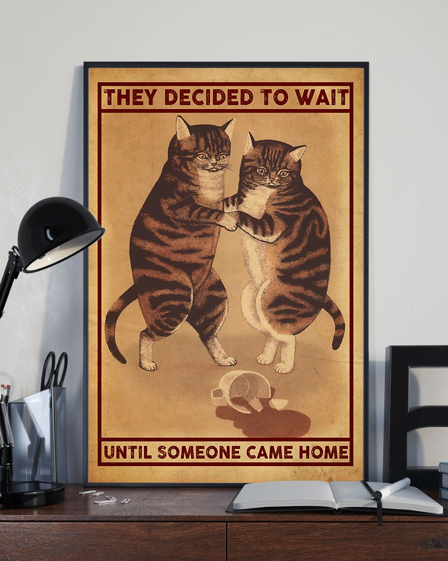 Cat Canvas Prints They Decided To Wait Until Someone Came Home Vintage Wall Art Gifts Vintage Home Wall Decor Canvas - Mostsuit