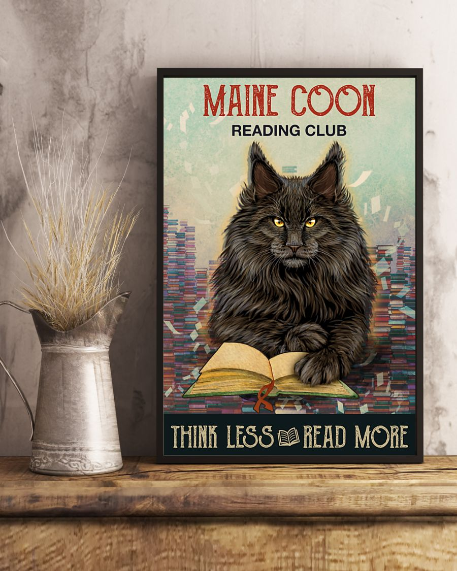 Reading Club Maine Coon Cat Canvas Prints Life Behind The Bar Vintage Wall Art Gifts Vintage Home Wall Decor Canvas - Mostsuit