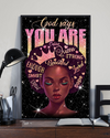 Black Girl Afro Woman Pride Glitter Twinkle Poster God Says You Are Vintage Room Home Decor Wall Art Gifts Idea - Mostsuit