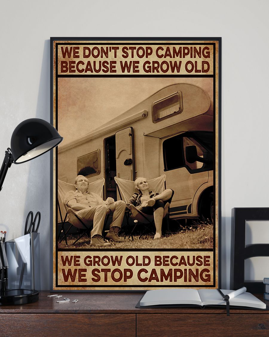 Camping Canvas Prints We Grow Old Because We Stop Camping Vintage Wall Art Gifts Vintage Home Wall Decor Canvas - Mostsuit