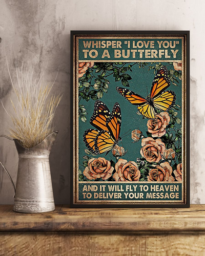 Butterfly Fly To Heaven In Loving Memories Poster Memorial Vintage Room Home Decor Wall Art Gifts Idea - Mostsuit