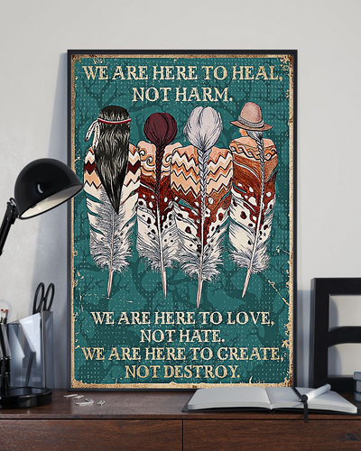 Native American Canvas Prints We Are Here To Heal Not Harm Vintage Wall Art Gifts Vintage Home Wall Decor Canvas - Mostsuit
