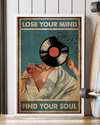 Music Girl Loves Wine Poster Lose Your Mind Find Your Soul Vintage Room Home Decor Wall Art Gifts Idea - Mostsuit