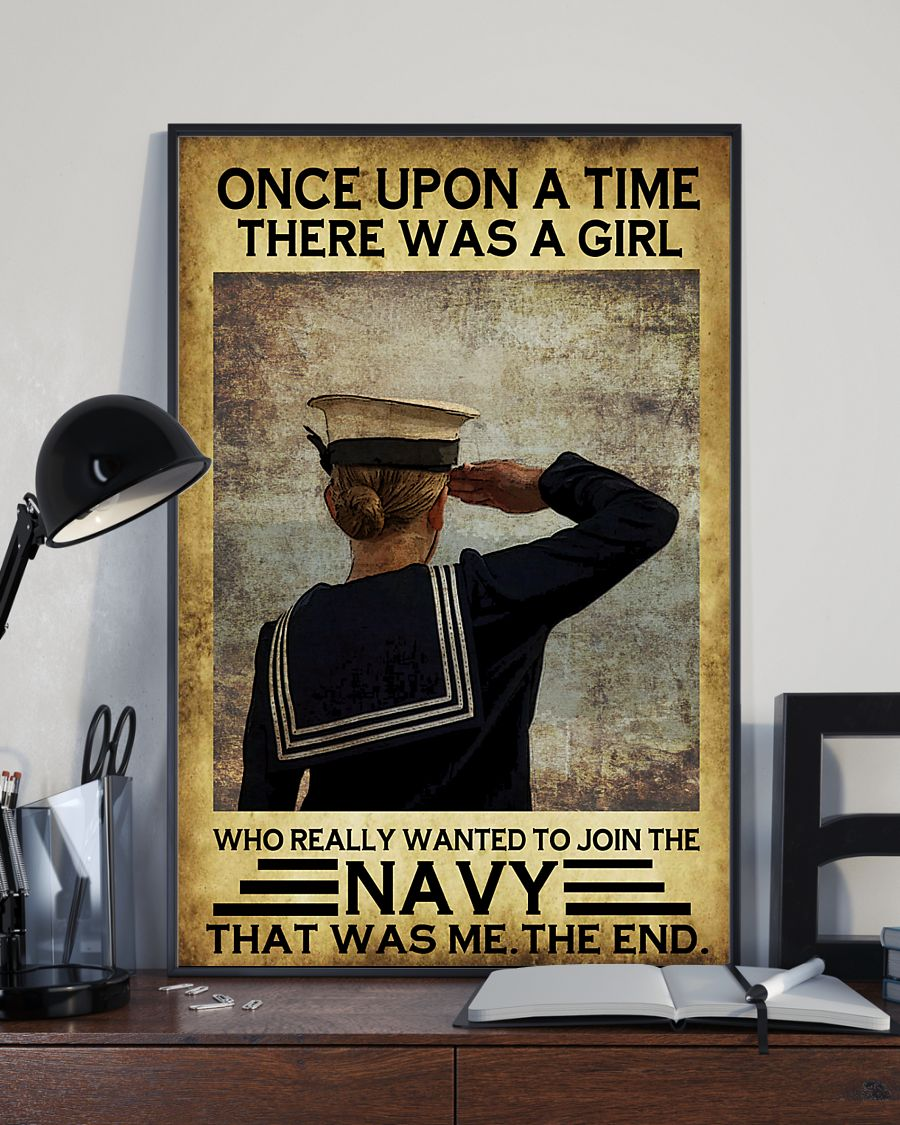 Join The Navy Canvas Prints Once Upon A Time There Was A Girl Vintage Wall Art Gifts Vintage Home Wall Decor Canvas - Mostsuit