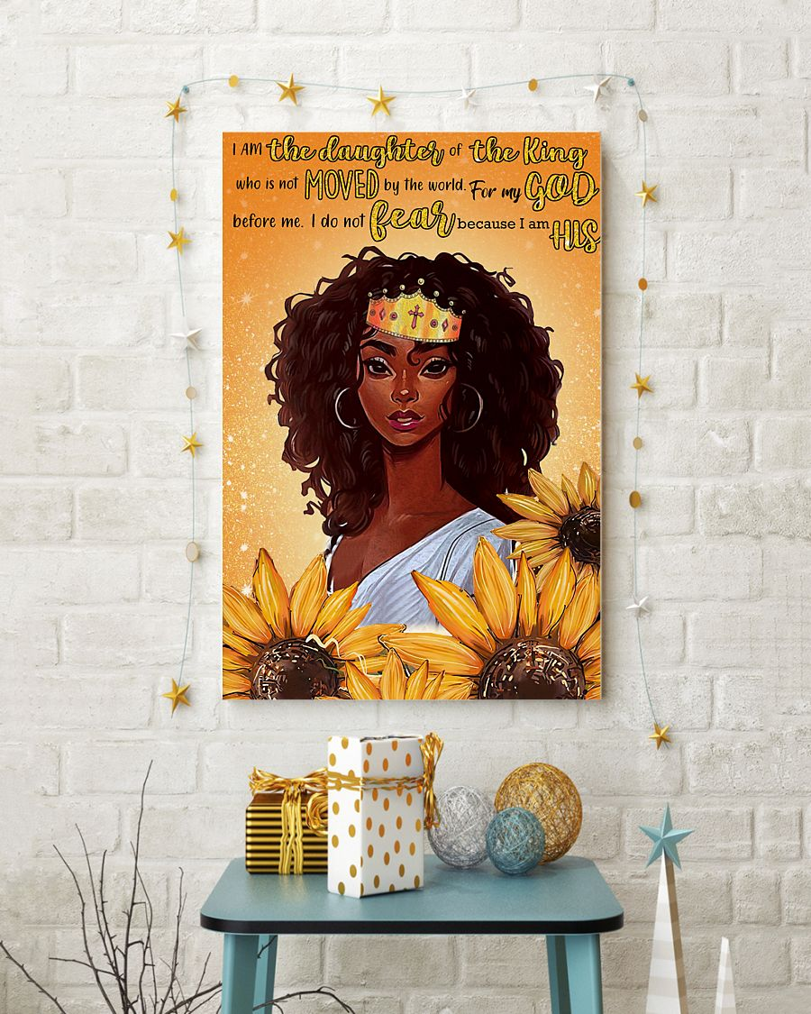 Black Queen Girl Sunflower Canvas Prints I Am The Daughter Of The Kings Vintage Wall Art Gifts Vintage Home Wall Decor Canvas - Mostsuit