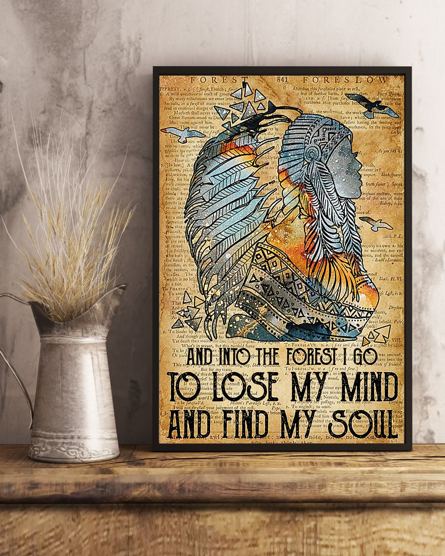 Native American Girl Canvas Prints Lose My Mind And Find My Soul Vintage Wall Art Gifts Vintage Home Wall Decor Canvas - Mostsuit