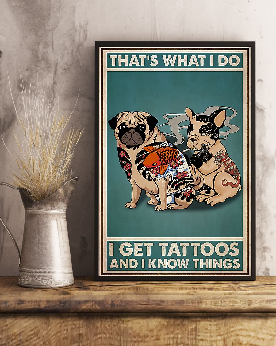 Tattoo Pug Bulldog Dog Loves Canvas Prints That's What I Do Vintage Wall Art Gifts Vintage Home Wall Decor Canvas - Mostsuit