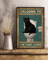 Black Cat Toilet Funny Canvas Prints Welcome To The Fart Zone Vintage Wall Art Gifts Vintage Home Wall Decor Canvas - Mostsuit