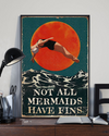 Swimming Not All Mermaids Have Fins Canvas Prints Swimmer Retro Vintage Wall Art Gifts Vintage Home Wall Decor Canvas - Mostsuit