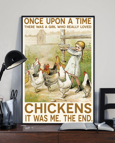 Chickens Loves Poster Once Upon A Time There Was A Girl Vintage Room Home Decor Wall Art Gifts Idea - Mostsuit