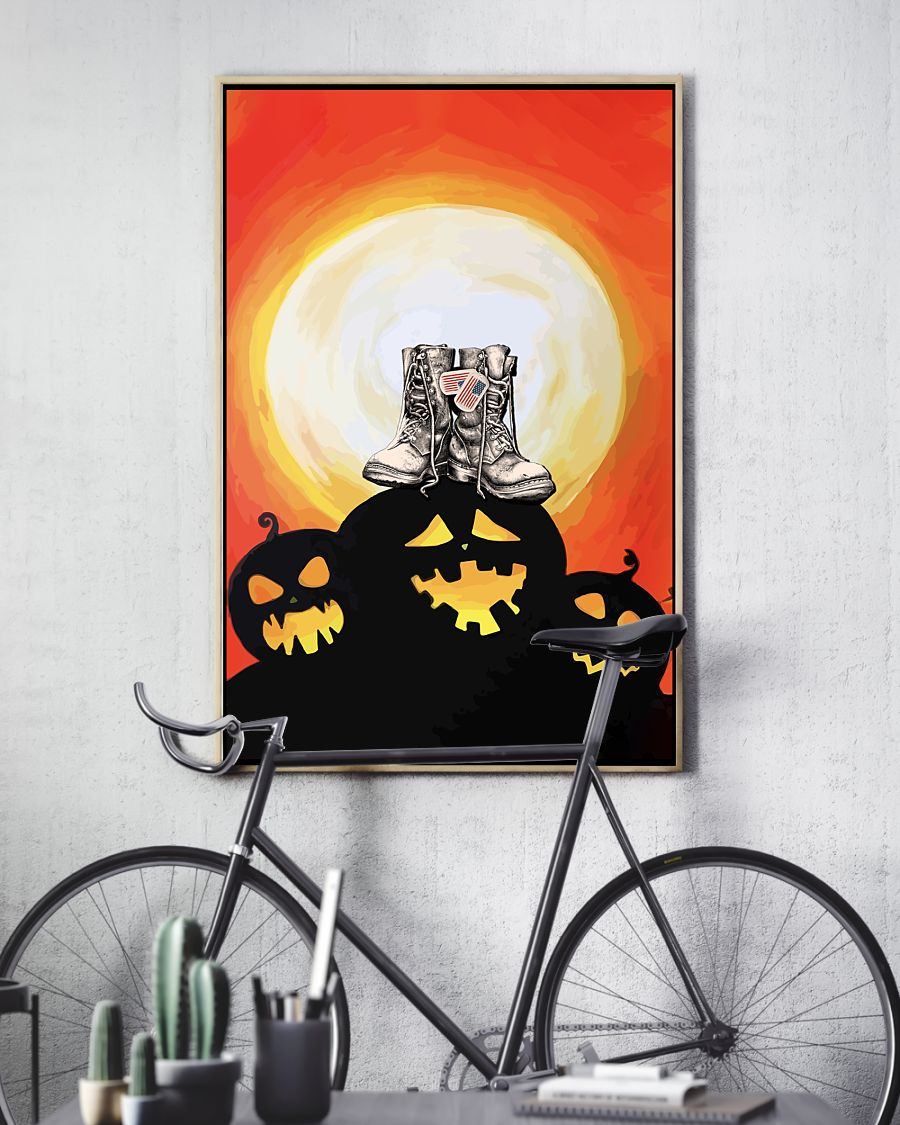 Combat Boots In Halloween Veteran Poster Vintage Room Home Decor Wall Art Gifts Idea - Mostsuit