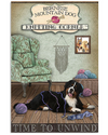 Knitting Corner Bernese Mountain Dog Poster Vintage Room Home Decor Wall Art Gifts Idea - Mostsuit