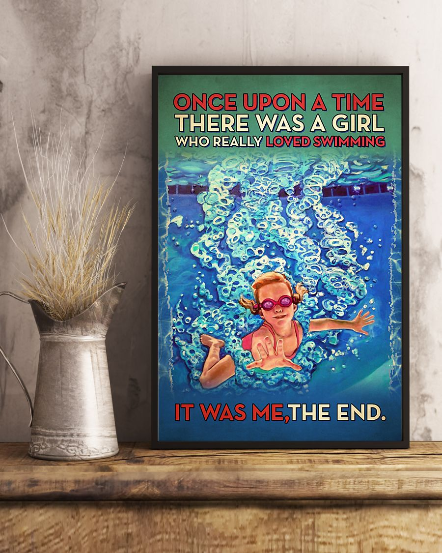 Swimming Canvas Prints Once Upon A Time There Was A Girl Vintage Wall Art Gifts Vintage Home Wall Decor Canvas - Mostsuit