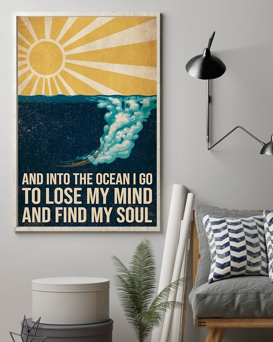 Scuba Diving Canvas Prints Lose My Mind And Find My Soul Vintage Wall Art Gifts Vintage Home Wall Decor Canvas - Mostsuit