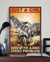 Biker Motorbike Poster Just A Girl With A Speed Problem Vintage Room Home Decor Wall Art Gifts Idea - Mostsuit