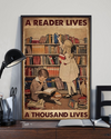 Book Loves Canvas Prints A Reader Lives A Thousand Lives Vintage Wall Art Gifts Vintage Home Wall Decor Canvas - Mostsuit