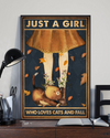 Just A Girl Who Loves Cats And Fall Canvas Prints Vintage Wall Art Gifts Vintage Home Wall Decor Canvas - Mostsuit