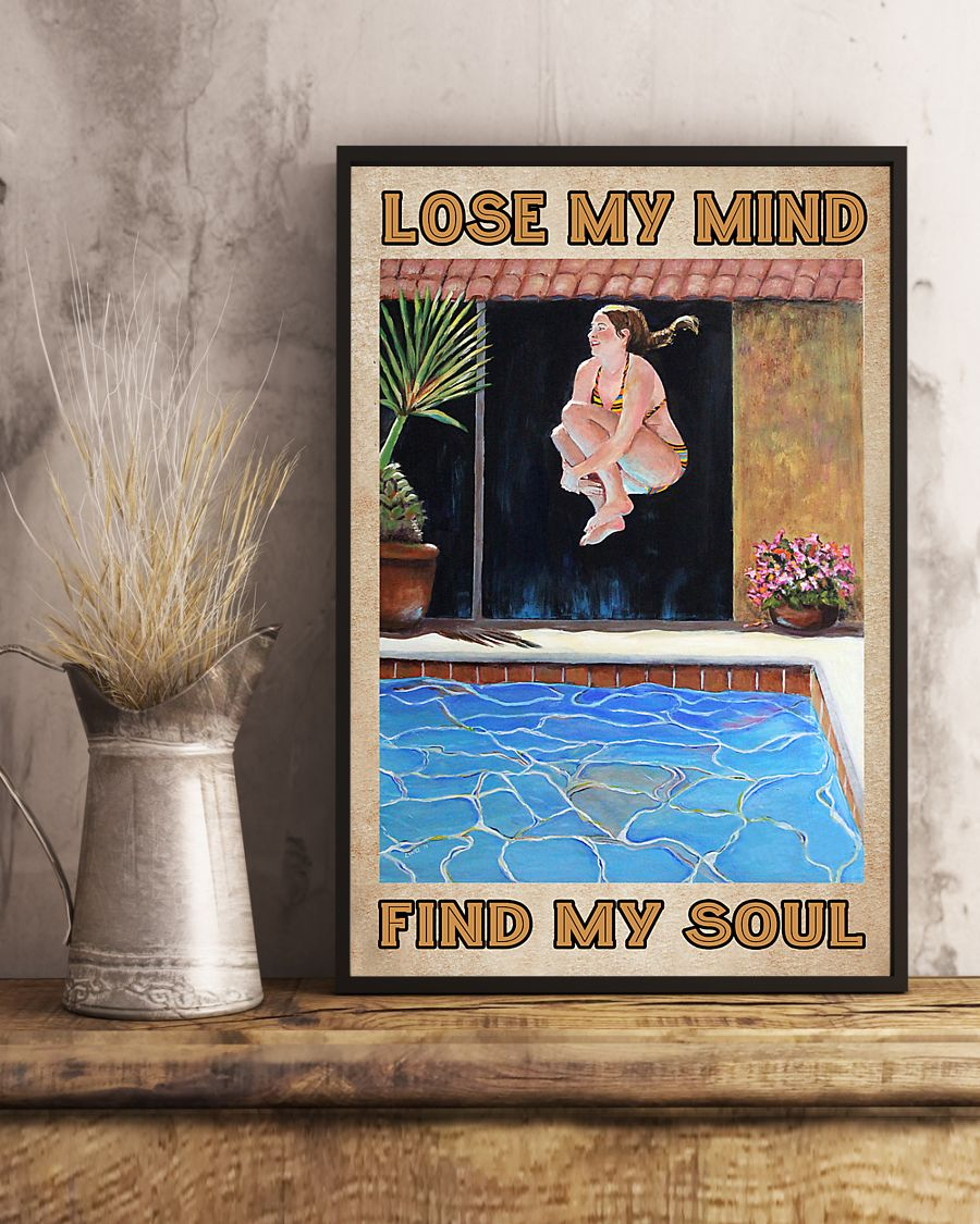 Swimming Girl Canvas Prints Lose My Mind And Find My Soul Vintage Wall Art Gifts Vintage Home Wall Decor Canvas - Mostsuit