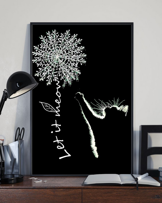 Let It Meow Cat Poster Black White Backlight Cats Lovers Room Home Decor Wall Art Gifts Idea - Mostsuit