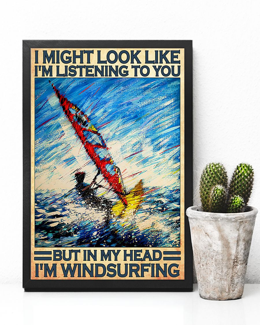 Surfing Poster In My Head I'm Windsurfing Vintage Oil Painting Room Home Decor Wall Art Gifts Idea - Mostsuit
