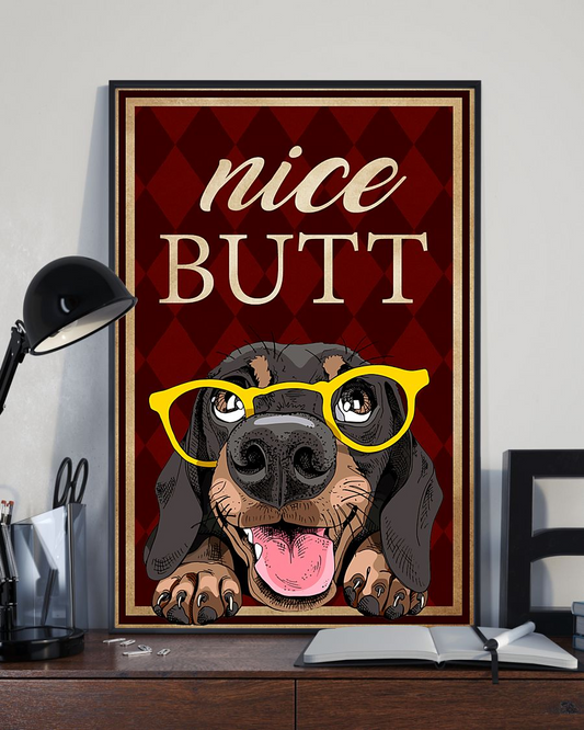Dachshund Nice Butt Funny Canvas Prints Dog Loves Vintage Wall Art Gifts Vintage Home Wall Decor Canvas - Mostsuit