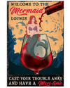 Mermaid Lounge Wine Canvas Prints Vintage Wall Art Gifts Vintage Home Wall Decor Canvas - Mostsuit