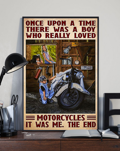 Motorbike Loves Poster There Was A Boy Who Really Loved Motorcycles Biker Vintage Room Home Decor Wall Art Gifts Idea - Mostsuit