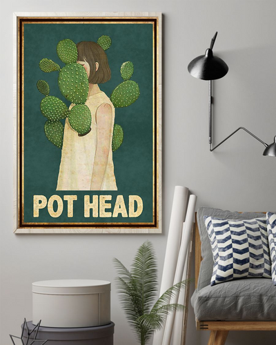 Cactus Girl Pot Head Poster Vintage Room Home Decor Wall Art Gifts Idea - Mostsuit