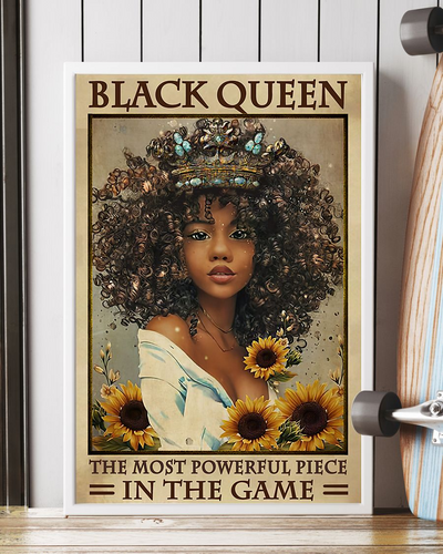 Afro Woman Canvas Prints Black Queen The Most Powerful Piece Vintage Wall Art Gifts Vintage Home Wall Decor Canvas - Mostsuit