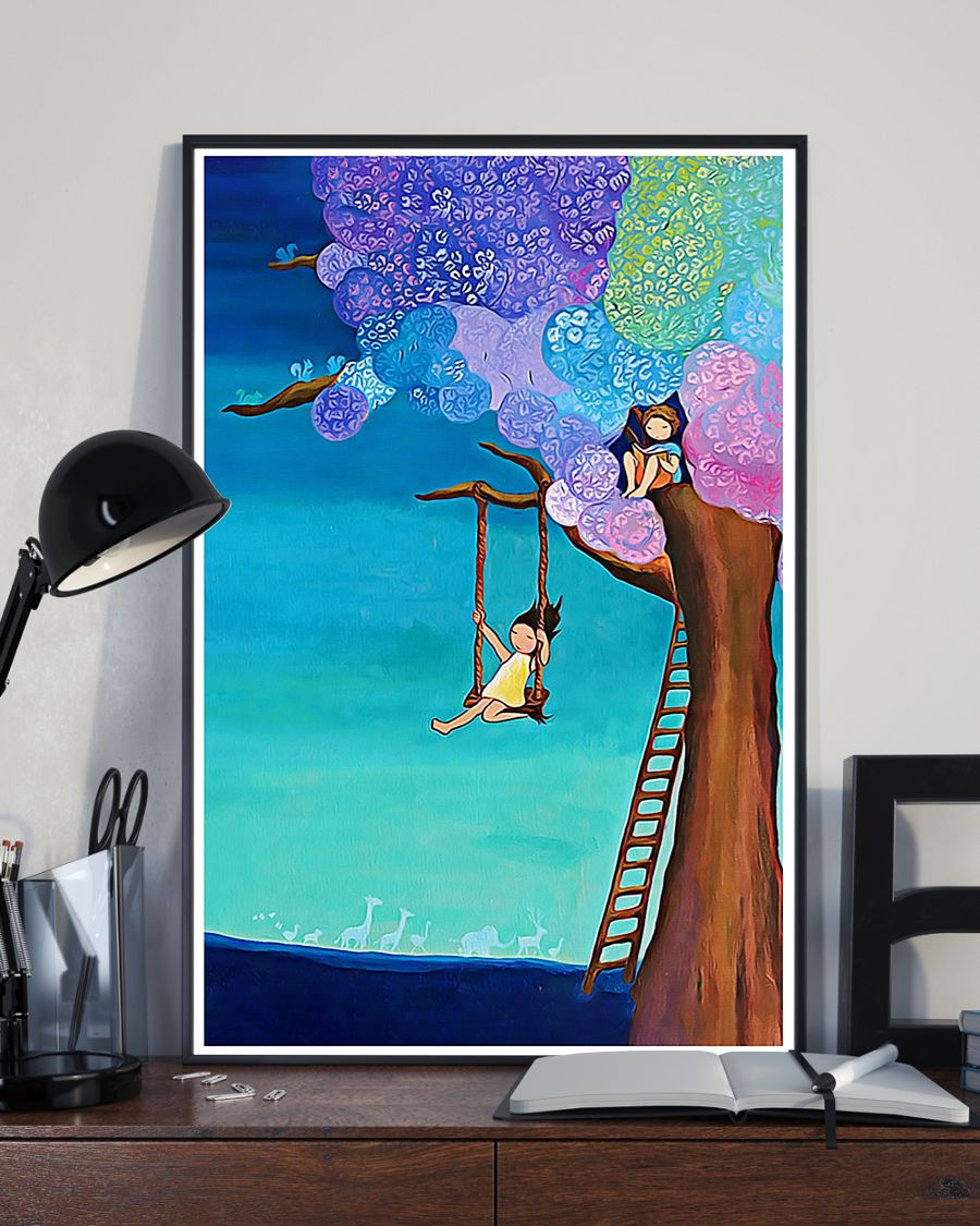 Brother Sister Book Loves Canvas Prints Vintage Wall Art Gifts Vintage Home Wall Decor Canvas - Mostsuit