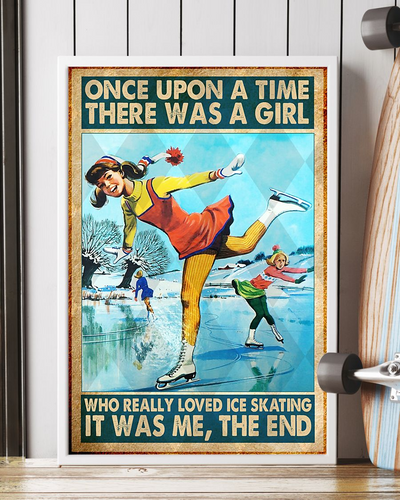Ice Skating Girl Canvas Prints Once Upon A Time Vintage Wall Art Gifts Vintage Home Wall Decor Canvas - Mostsuit