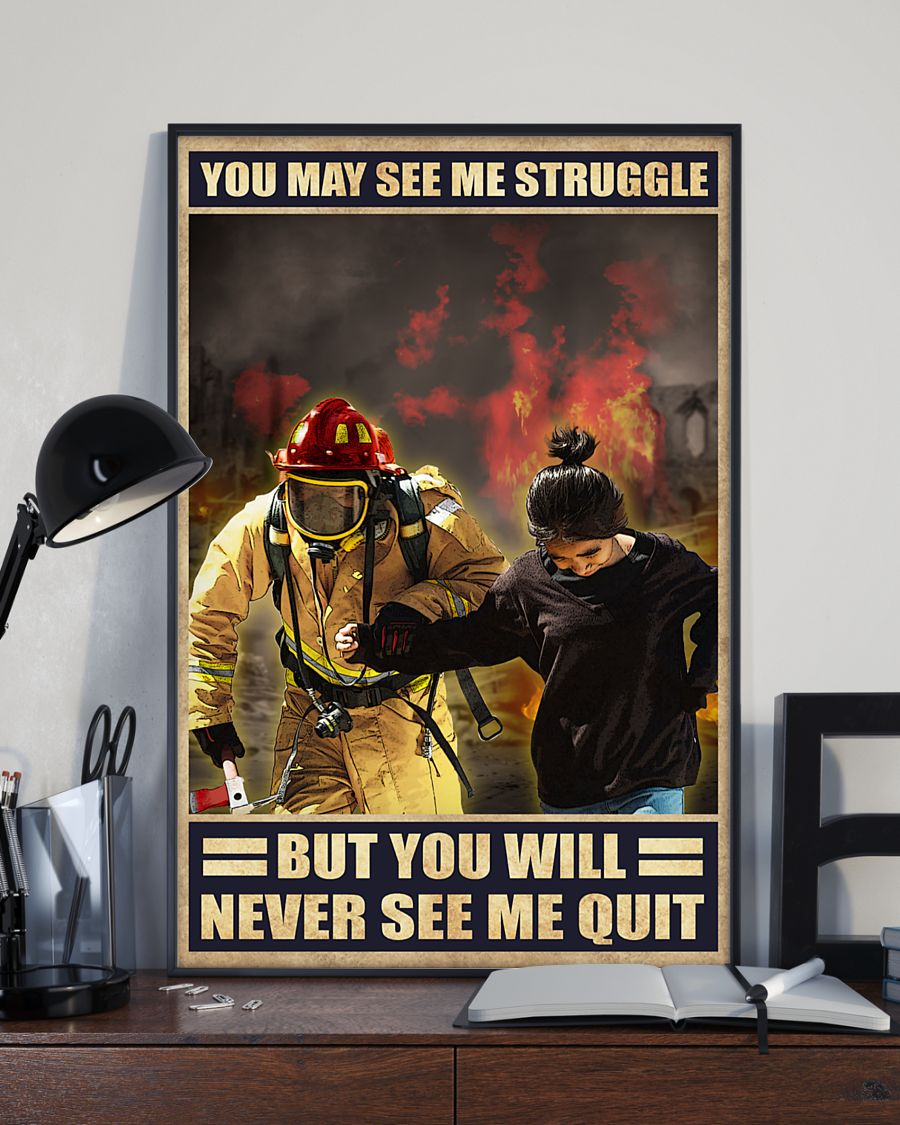 Firefighter Canvas Prints You Will Never See Me Quit Vintage Wall Art Gifts Vintage Home Wall Decor Canvas - Mostsuit