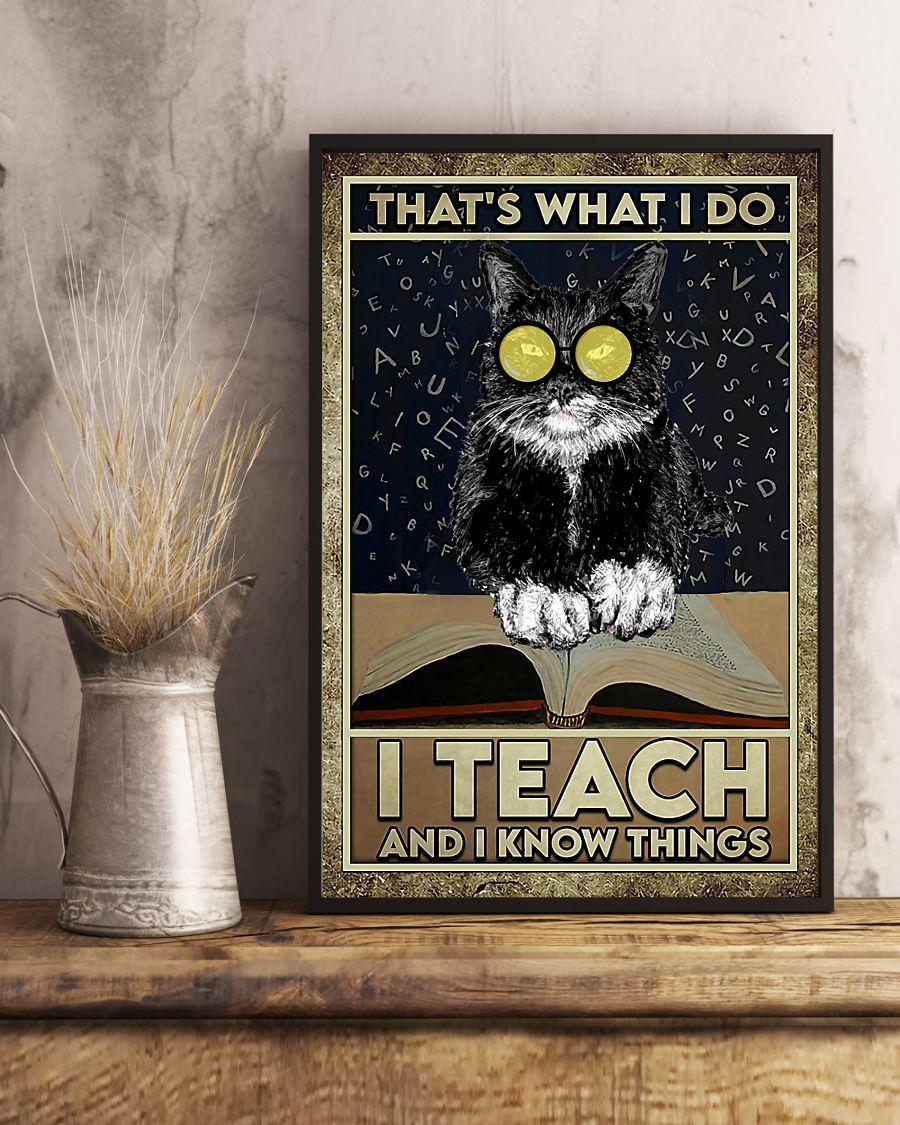 Black Cat Teacher Canvas Prints That's What I Do I Teach Vintage Wall Art Gifts Vintage Home Wall Decor Canvas - Mostsuit
