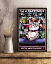 Cat Bartender Canvas Prints I Know How To Shake It Alcoholic Soft Drink Loves Vintage Wall Art Gifts Vintage Home Wall Decor Canvas - Mostsuit