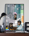 Rottweiler Take A Shower Funny Bathroom Poster Vintage Room Home Decor Wall Art Gifts Idea - Mostsuit