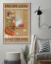 Winter Fox Tea Loves Canvas Prints And She Lived Happily Ever After Vintage Wall Art Gifts Vintage Home Wall Decor Canvas - Mostsuit